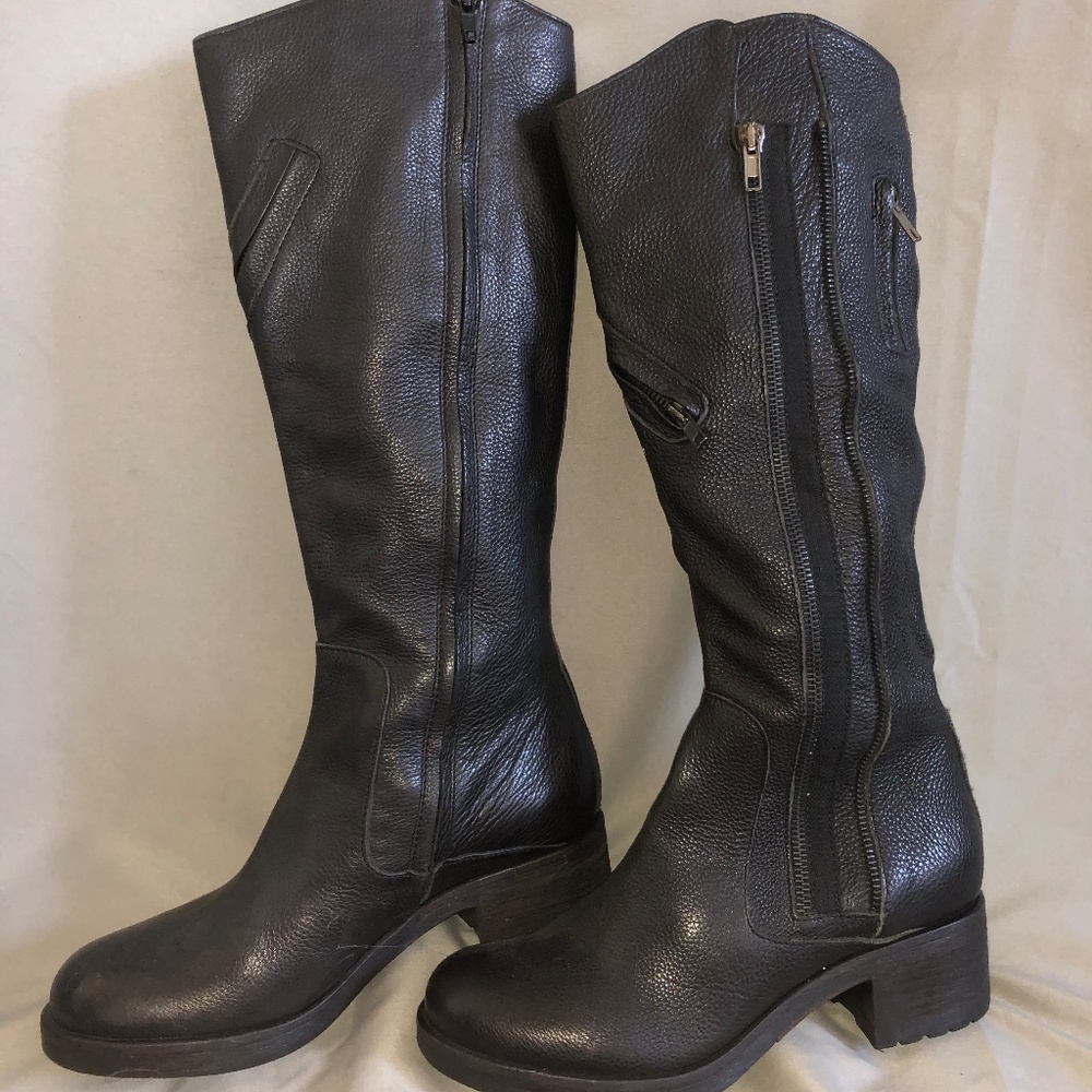 Vera Wang Black Leather Boots